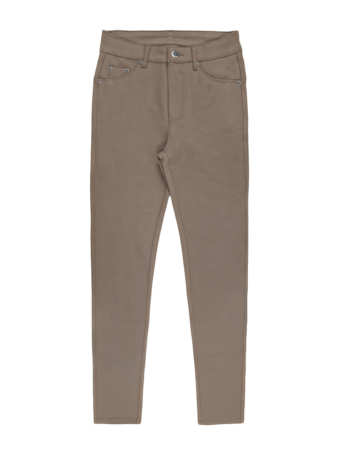 Snygga svarta vardagsbyxor i slim fit modell bakifrån