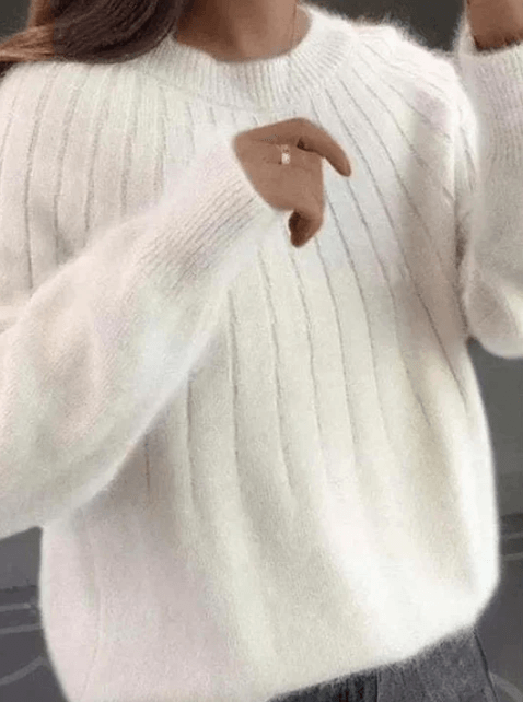 Fluffig stickad tröja – Elegant & Varm