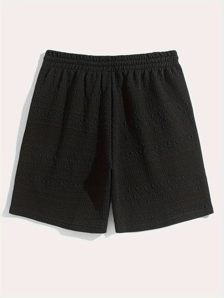 Svarta herrshorts för varma sommardagar med bekväm dragsko och ledig passform