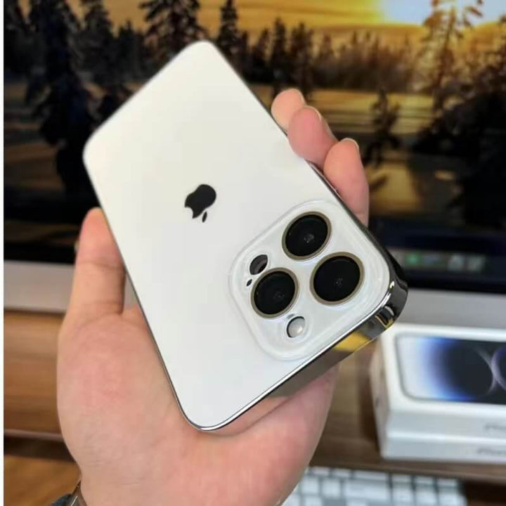 Elektropläterat Matt Akryl Glas iPhone Skyddsfodral