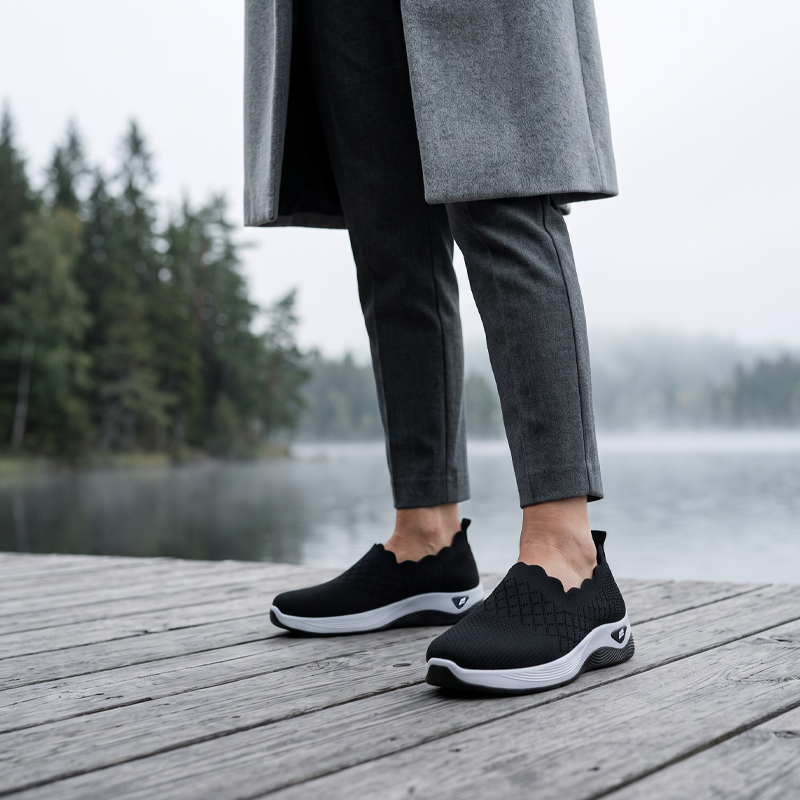 Hälparti på lätta sneakers Catherine för dam med draghälla för enkel påtagning