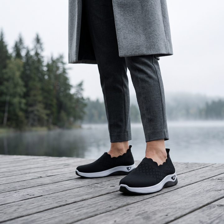 Hälparti på lätta sneakers Catherine för dam med draghälla för enkel påtagning