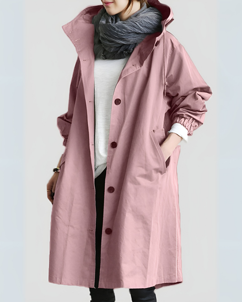 Höstjacka och vinterjacka stil för damer i klassisk trenchcoat modell