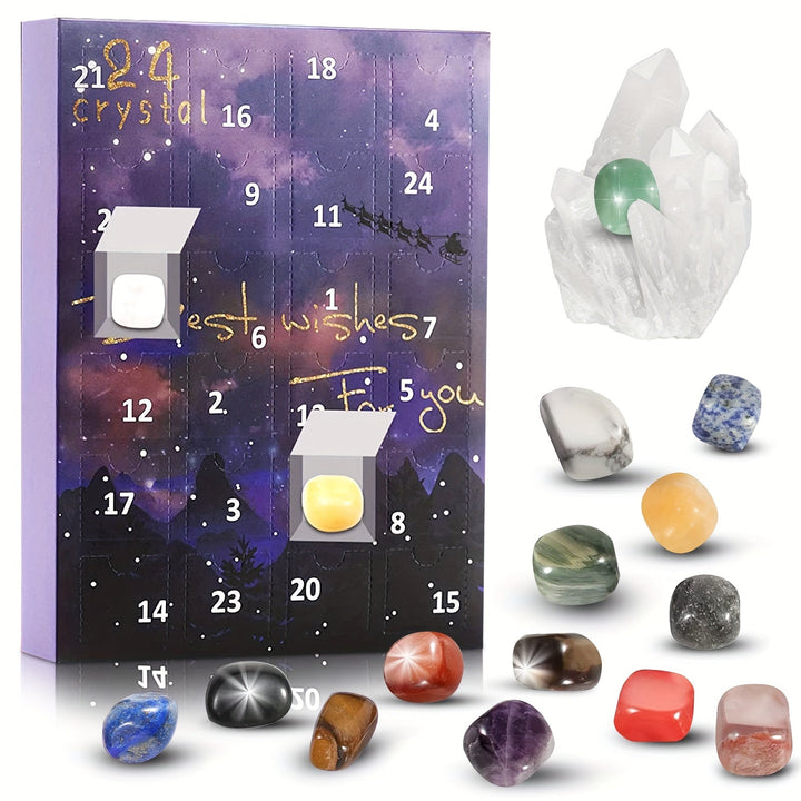 Närbild på polerad ädelsten från geologi adventskalender för barn