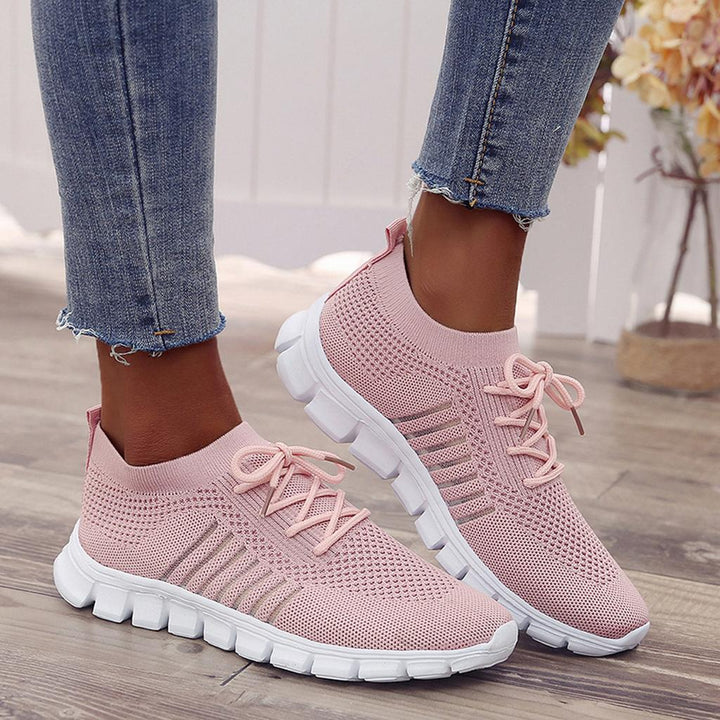 Rosa ortopediska andningsbara sneakers för dam