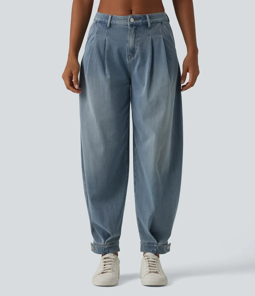 Snygga damjoggers med medelhög midja i profil