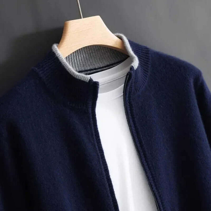 Herr Zip-Up Jacka i Premium - Lyxig Värme och Stil