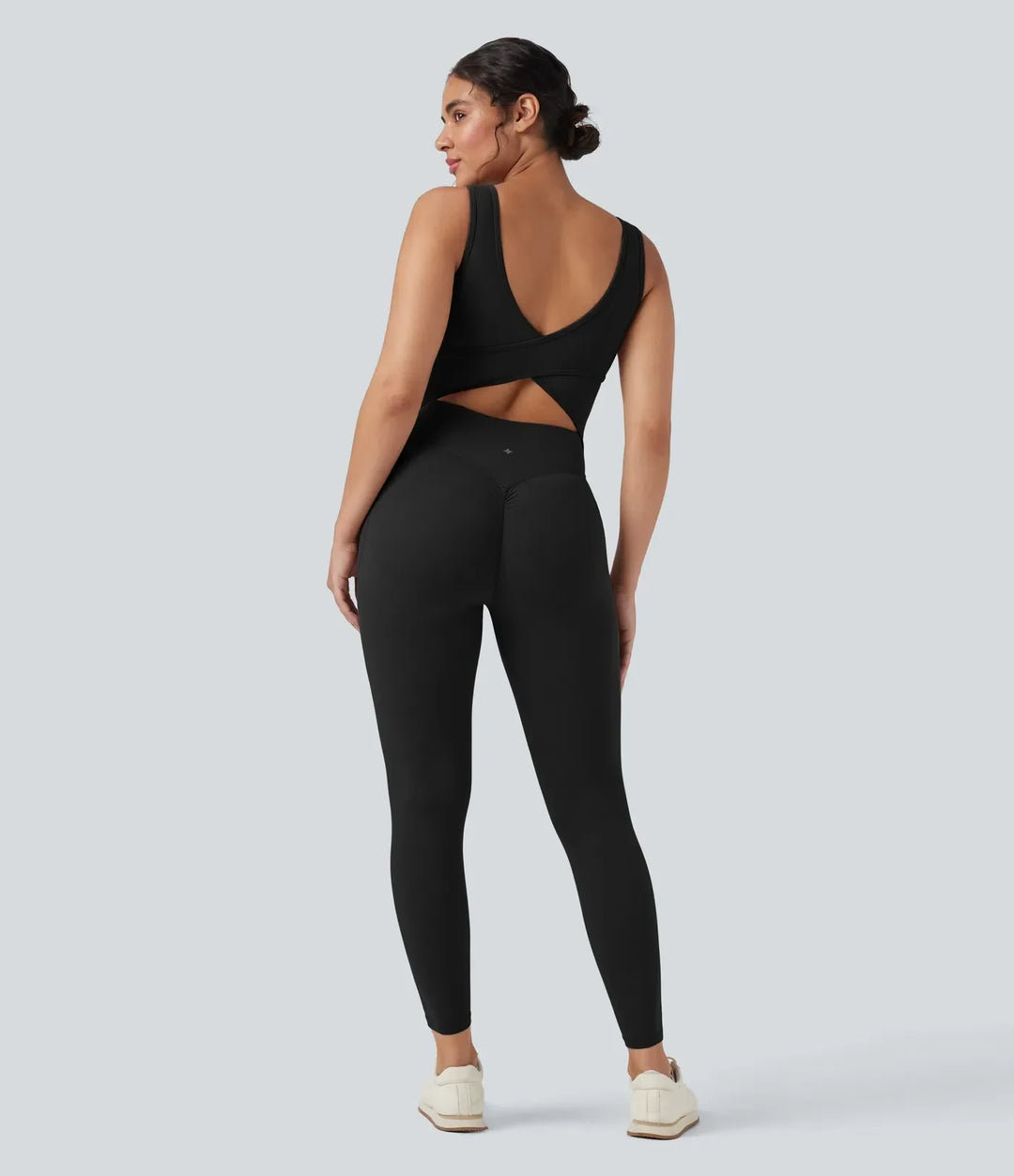 Bekväm yoga jumpsuit med inbyggd magkontroll