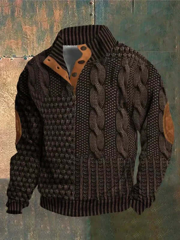 Albert brun sweatshirt för herrar med unik textur
