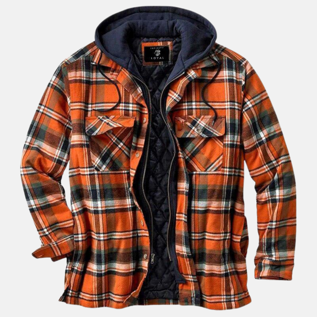 Vadderad overshirt för herrar med knäppning
