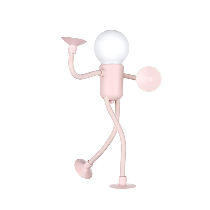 Bordlampa med rolig figurdesign som sprider ett behagligt sken i rummet