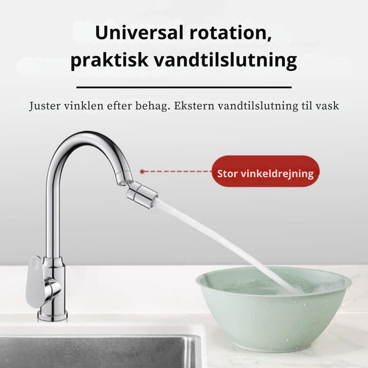Detaljbild på gängor och packning till universal kranmunstycke