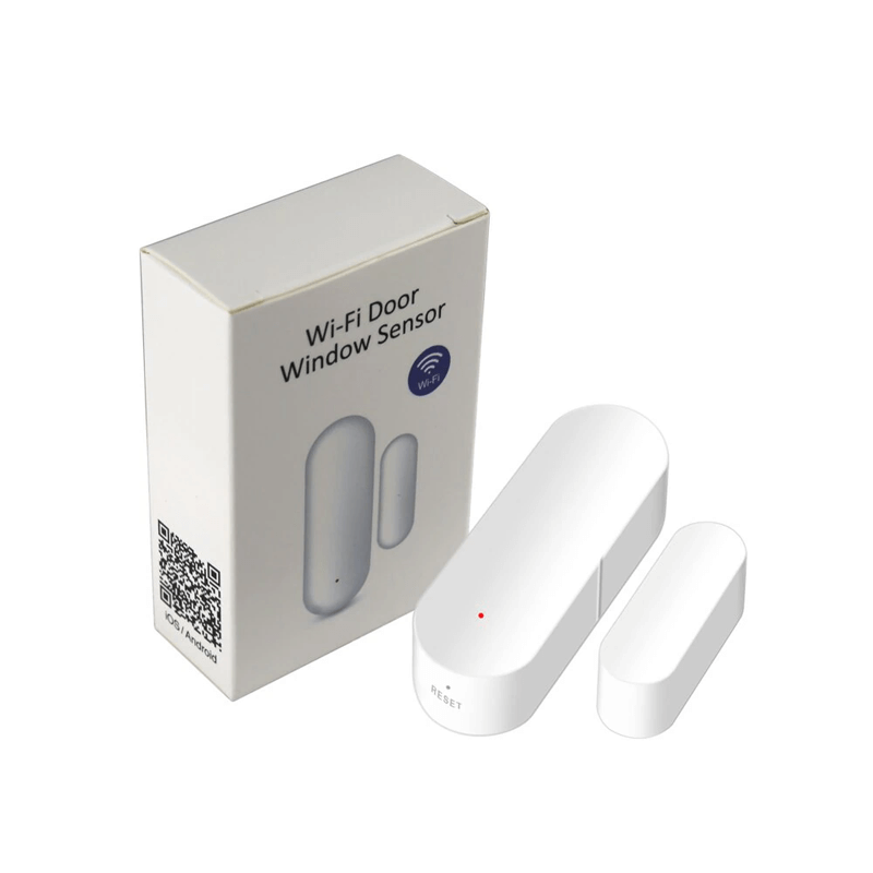 Förpackning med smart wifi dörrsensor för enkel montering