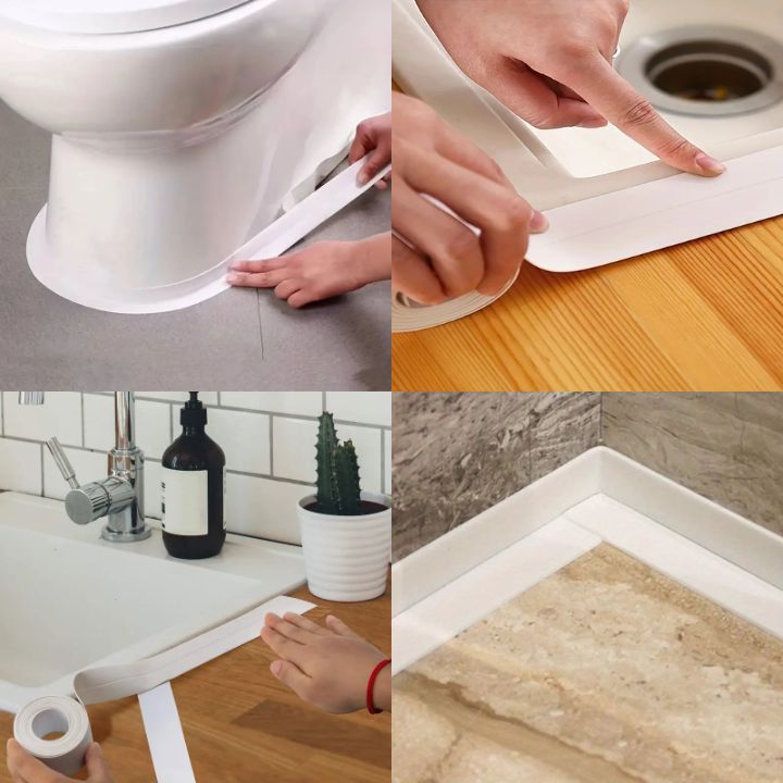 Detaljbild på hållbar och slitstark självhäftande tejp för hemrenovering