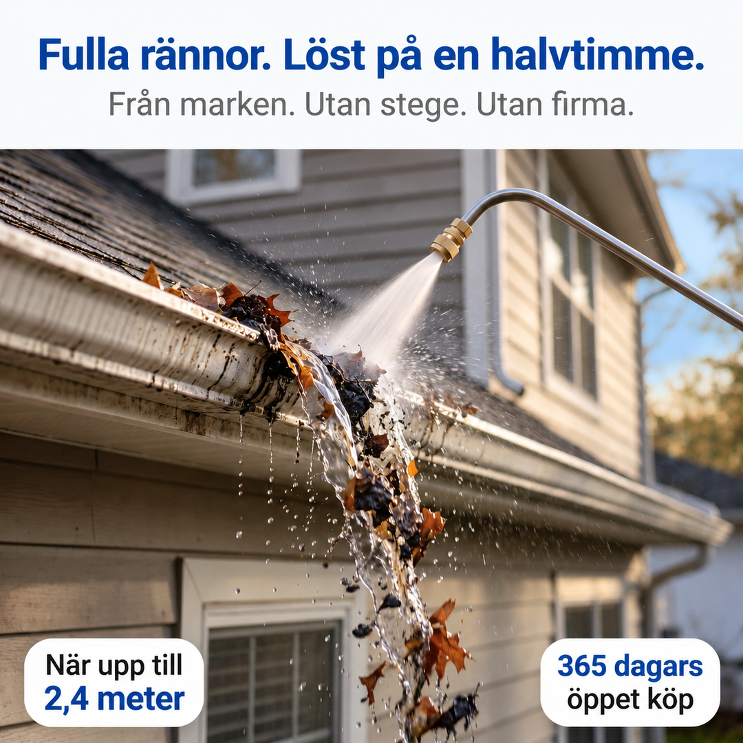 Munstycke på Zvarelo högtrycksstav som visar kraftfull vattenstråle