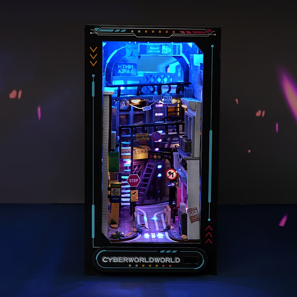 Byggsats för vuxna med cyberpunk-tema och inbyggda ljuseffekter