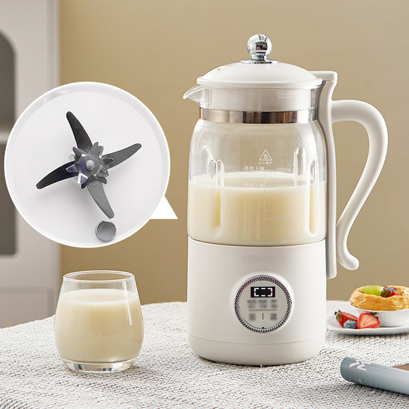 Kökstillbehör och blender som visar kontrollpanelen på sojamjölksmaskinen