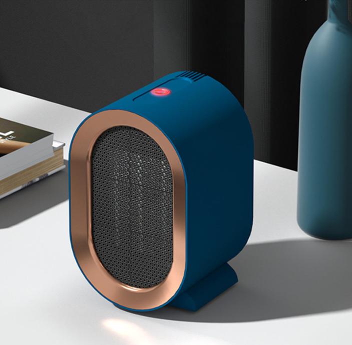 Bärbar elektrisk radiator i stilren vit design för effektiv uppvärmning hemma