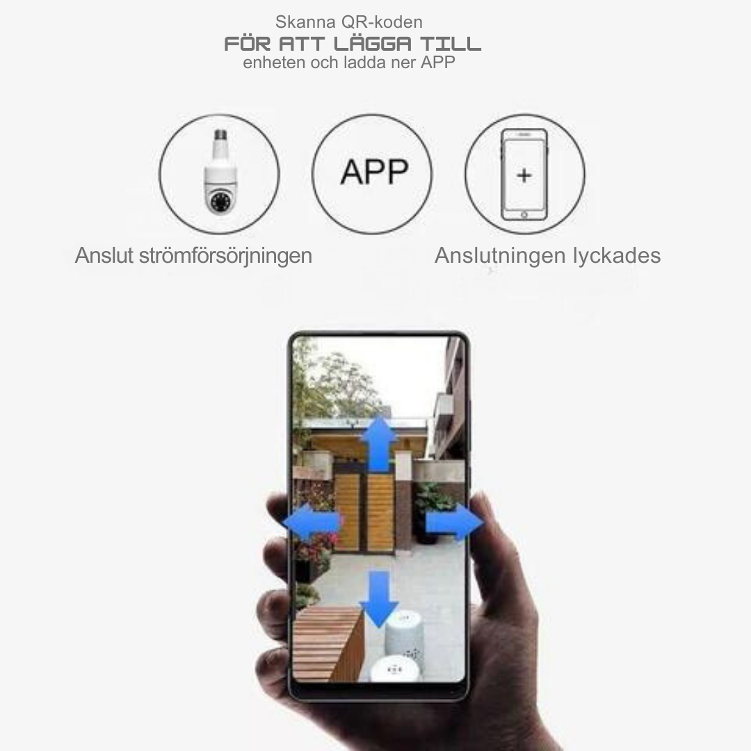 Enkel installation av trådlös kamera med appanslutning