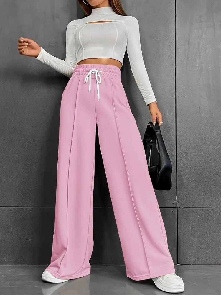 Bekväma byxor med vida ben för en avslappnad och chic look