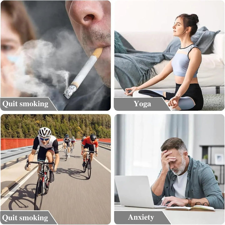 Närbild på smycke för sluta röka och bättre andningsvanor i rostfritt stål