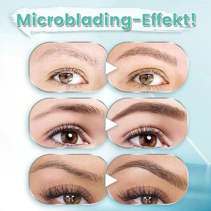Före och efter bilder med microblading-effekt på ögonbryn