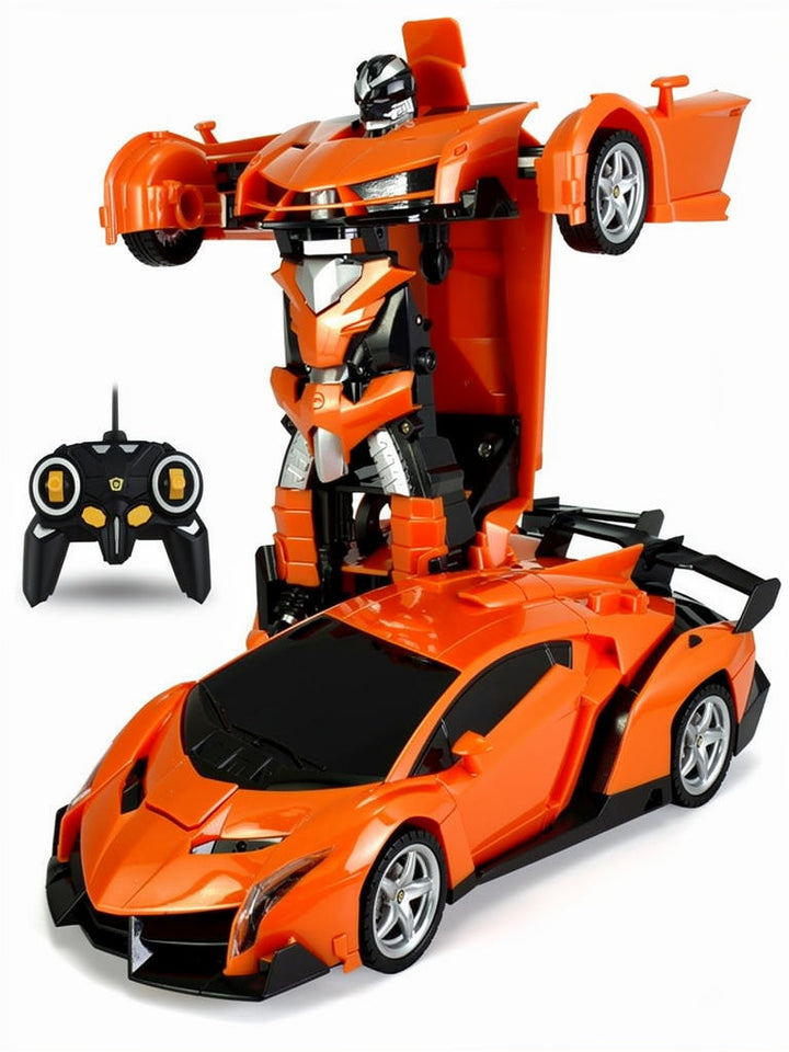 Blå sportbil och rc bil med transformerande funktion