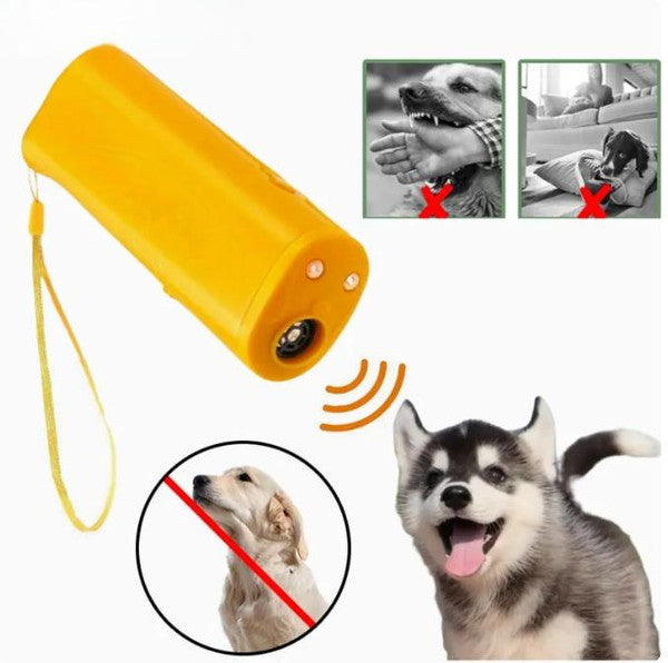 Svart anti-bark enhet för hundar med LED-ficklampa, perfekt träningsverktyg för husdjur.