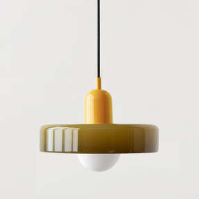 Konstnärlig bauhaus takpendel i färgstarkt glas