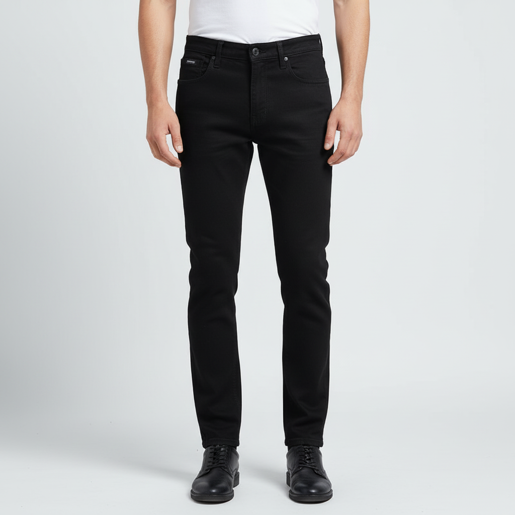Snygga stretchiga denimbyxor för män i mörkblå nyans