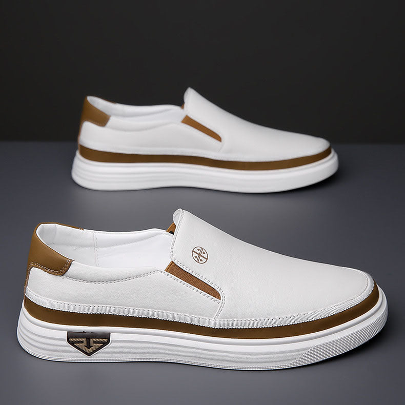 Smidiga svarta vardagsskor för herr med slip-on-modell och flexibel sula
