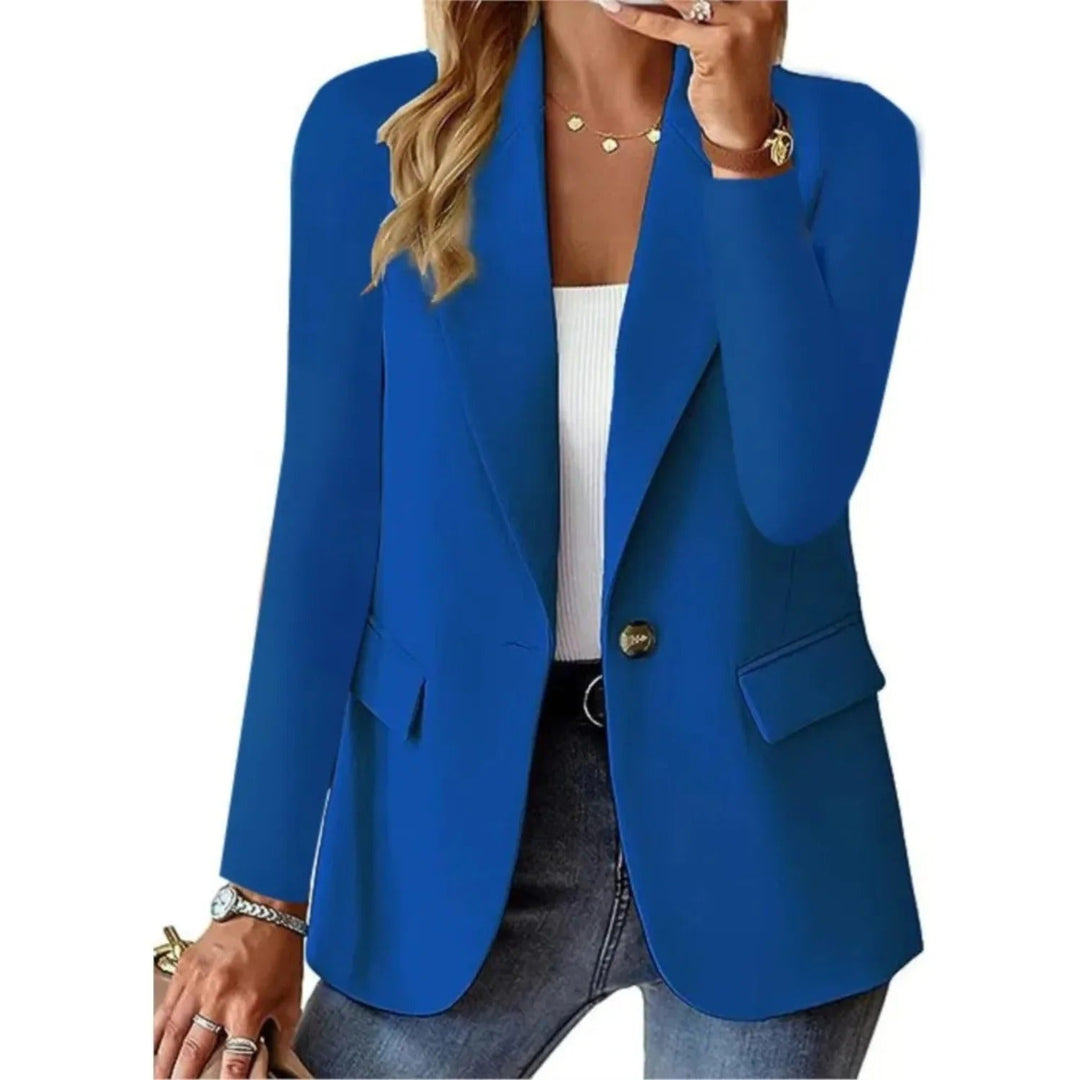 Klassisk blå dam blazer för alla tillfällen