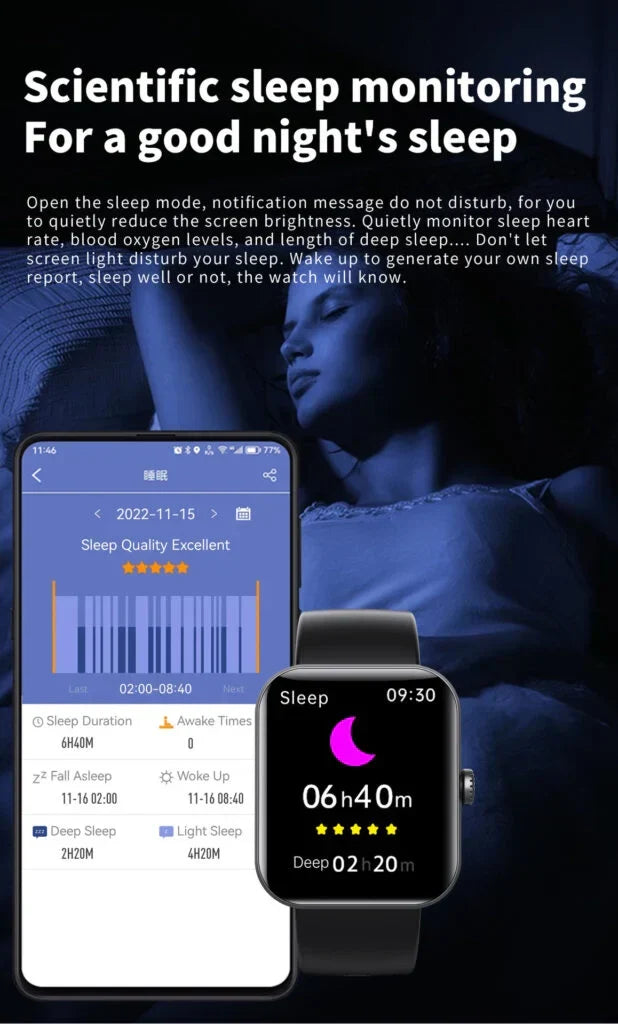 Elegant rosa smartwatch för dam med hälsomätning