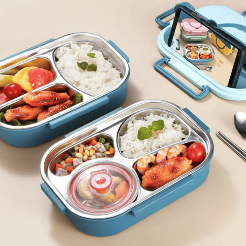 Lunchlåda i rostfritt stål för mat på språng och vardagsbruk