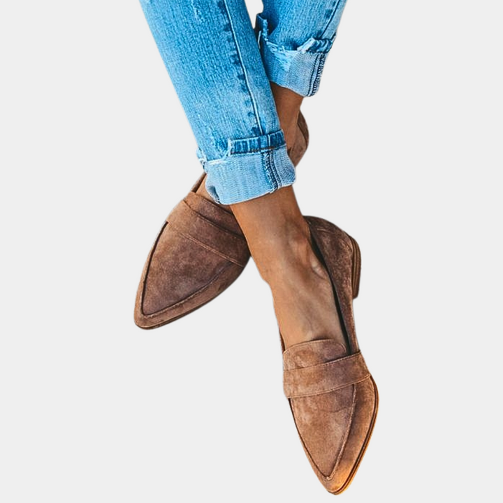 Snygga slip-on loafers i leopardmönster för kvinnor, sidovy