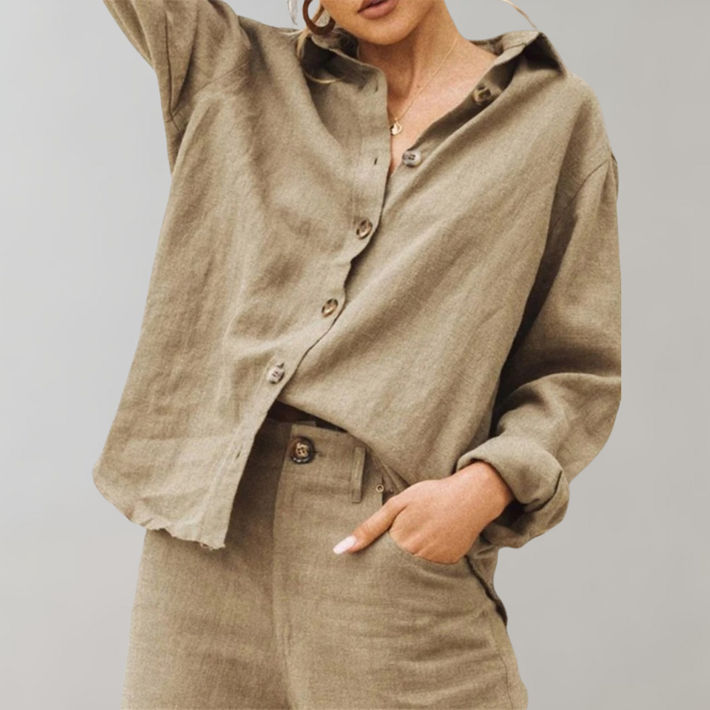 Snygg vintage blus för dam i bekväm och luftig modell