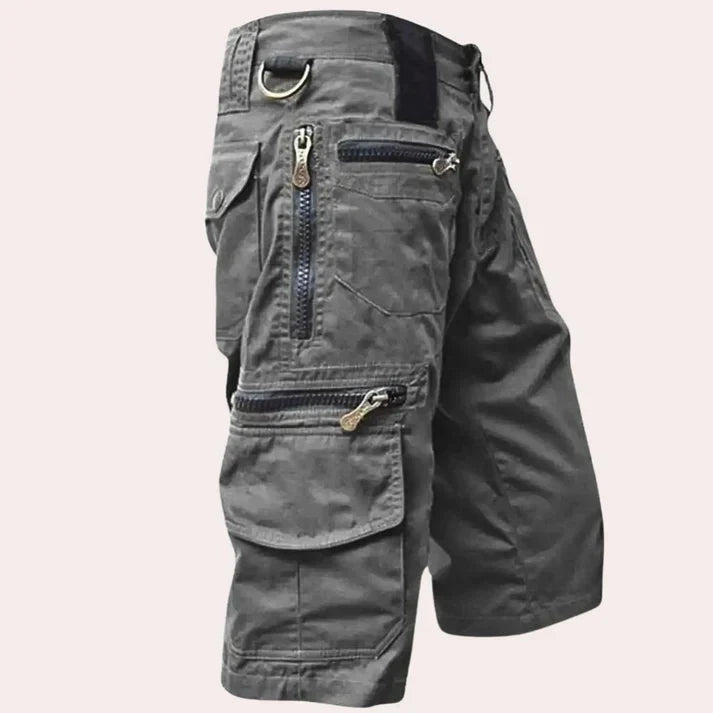 Grå cargoshorts för herr i slitstark och bekväm modell