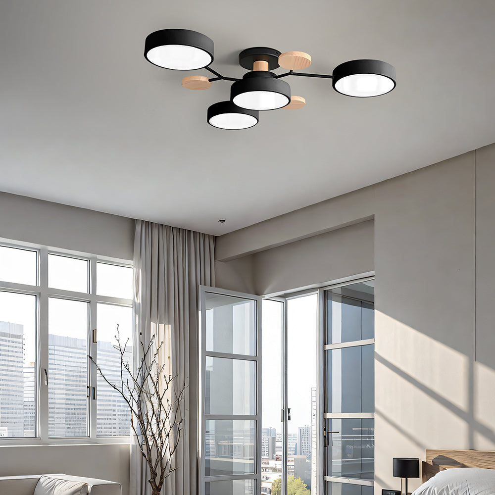 Modern rund taklampa med matt finish