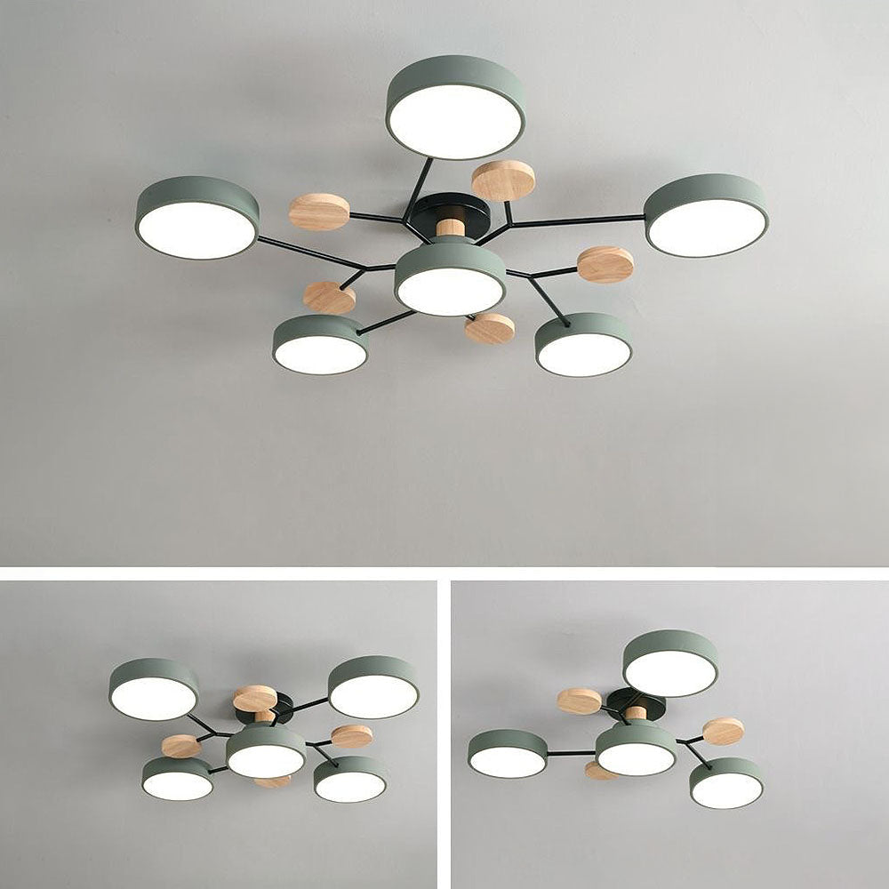 Stilren rund lampa för takmontage i vardagsrum