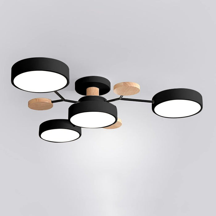Diskret LED-taklampa med rund järnram
