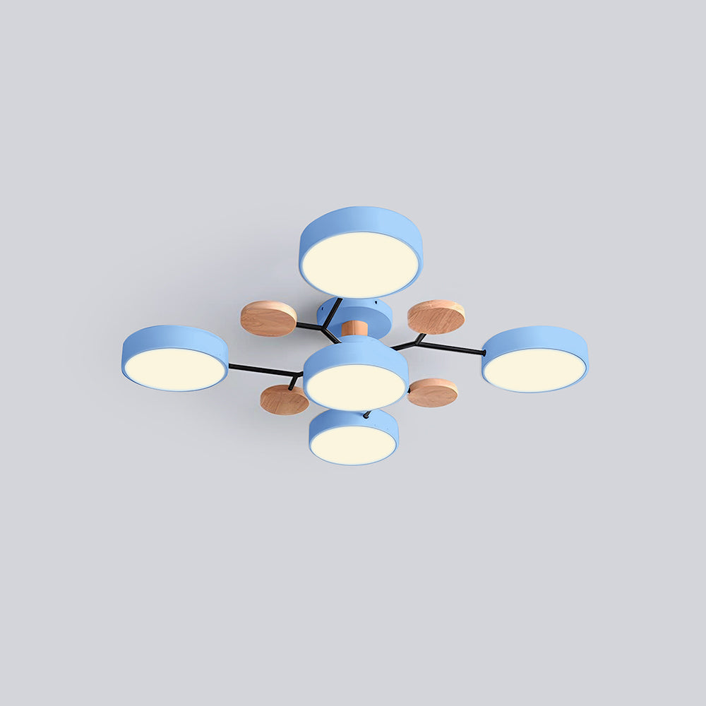 Modern design på rund takarmatur i järn