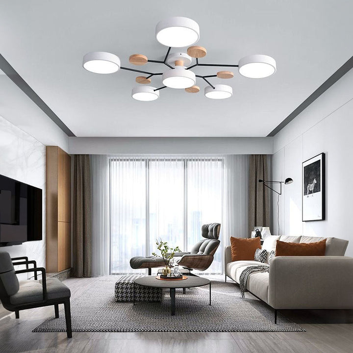 Modern järnlampa med rund form och LED