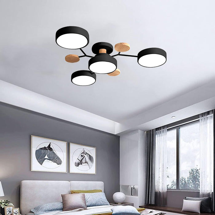 Slutbild på elegant LED-taklampa för vardagsrum