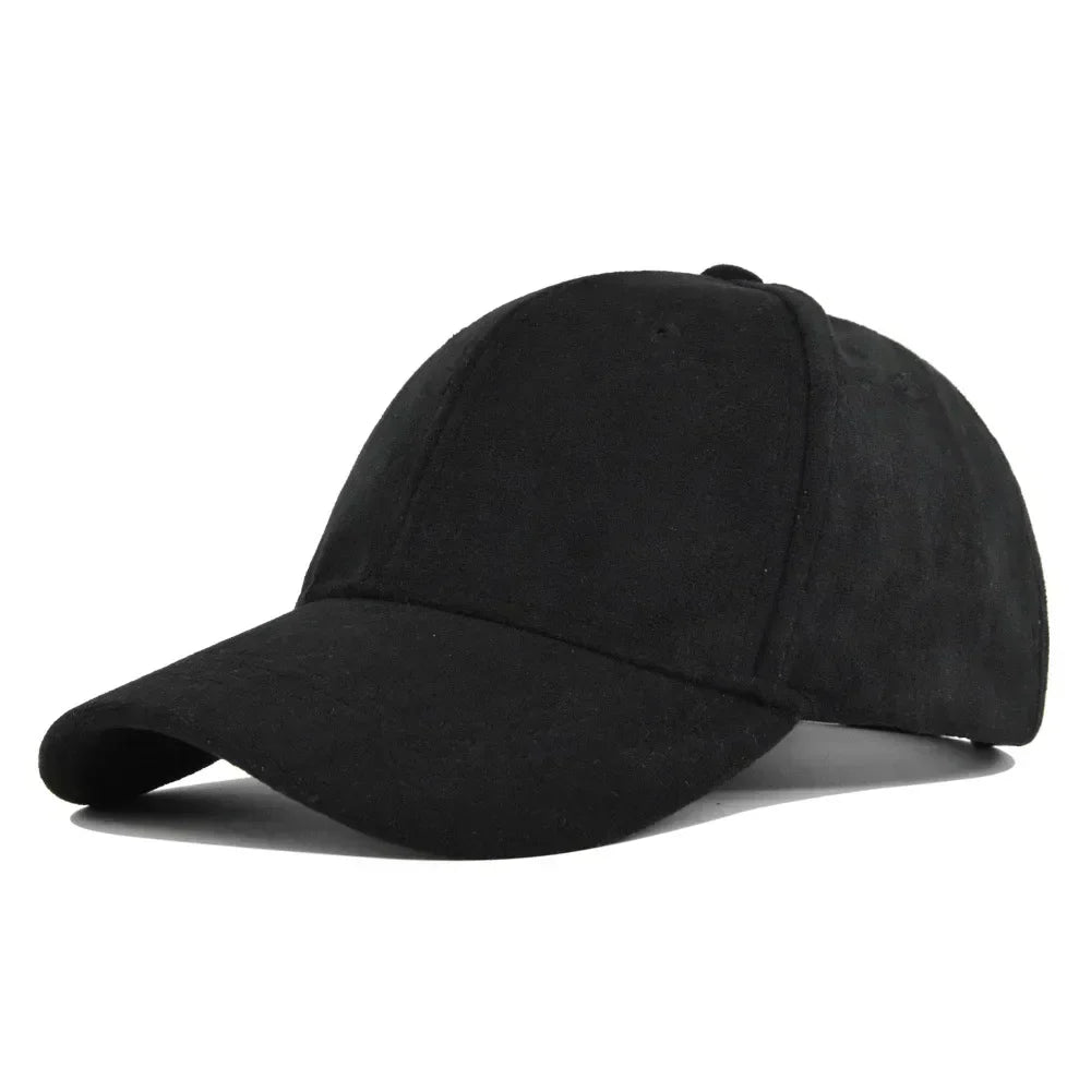 Svart retro baseballkeps med bred skärm i mjuk finish