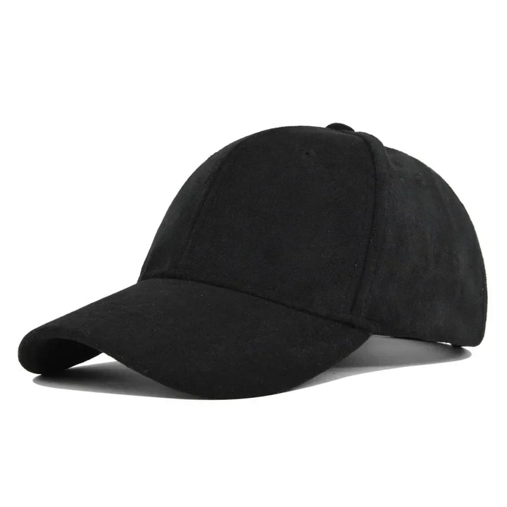 Svart retro baseballkeps med bred skärm i mjuk finish