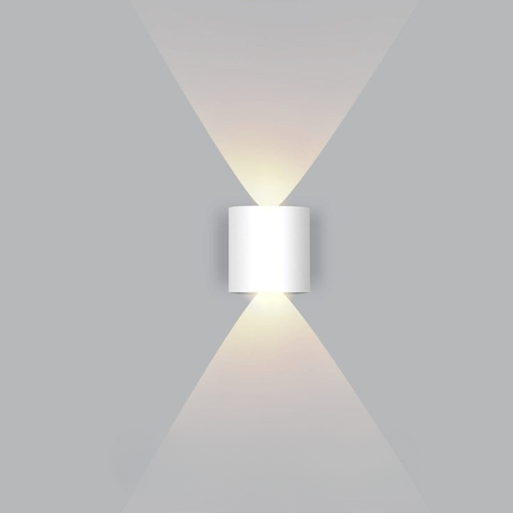 Vit LED utomhusvägglampa med ljusstråle uppåt och nedåt