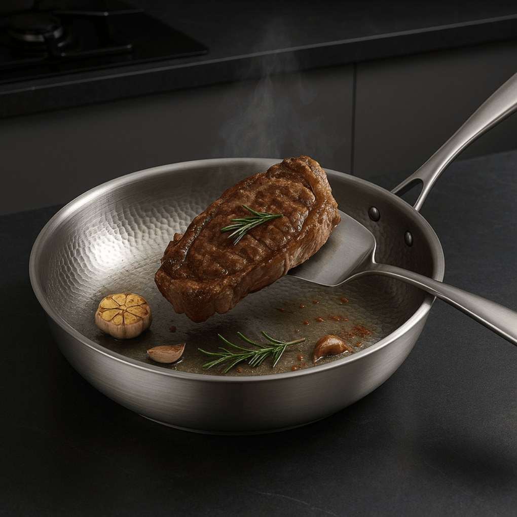 Köttbit steks i titan kokpanna med örter
