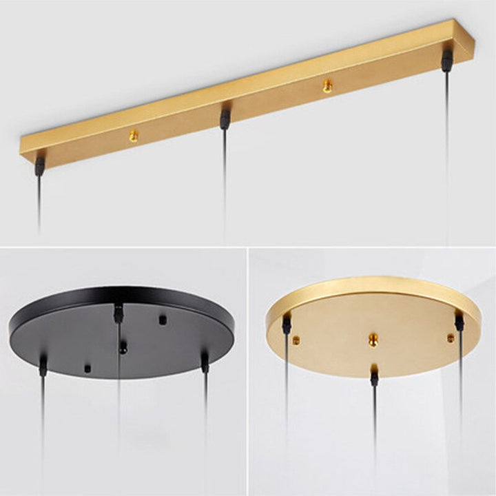 Stilren takplatta i järn för hängande lampa sett från undersidan