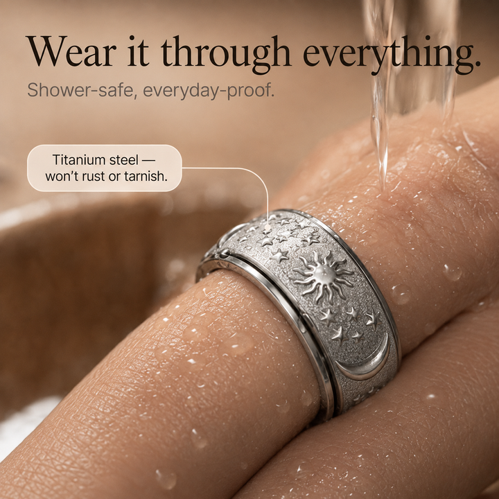 Unisex spinnerring i silver och guld design
