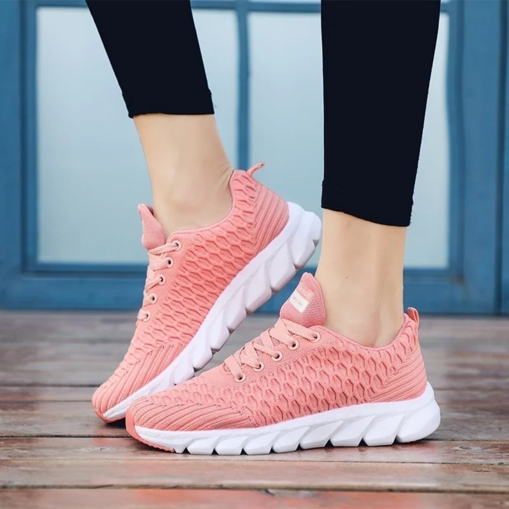 Rosa trendiga sneakers för dam och herr